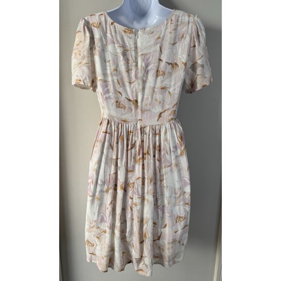 Saltwater Luxe Floral Short Sleeve Dress Womens XS White Pastel Pink Sweetheart - Picture 3 of 16